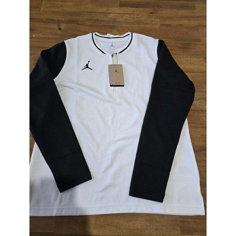 Nike Air Jordan Dri-Fit Half-Zip Pullover Top Women's Size Large white/black NWT